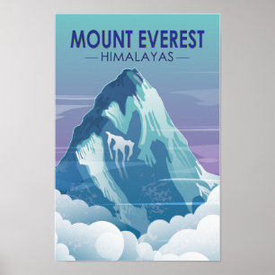 Mount Everest Himalayas Vintage Poster