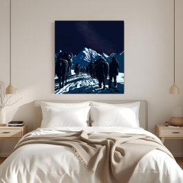 Mount Everest Night Caravan Luxury Canvas Art