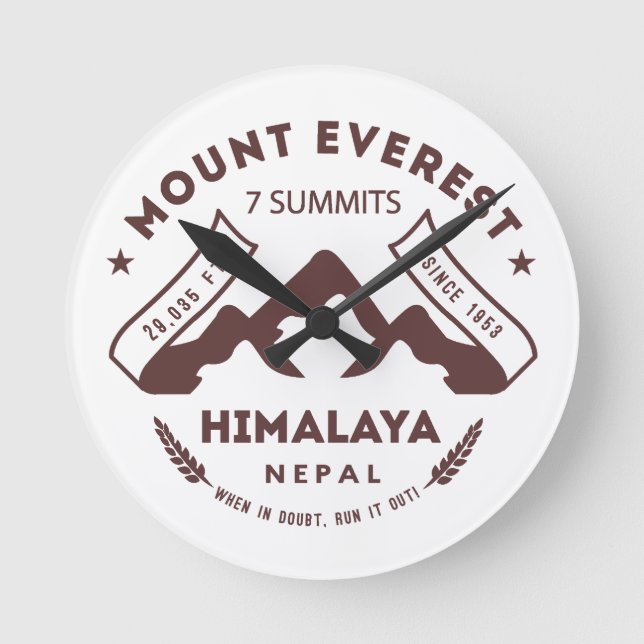 Mount Everest Rund Klocka (Framsida)