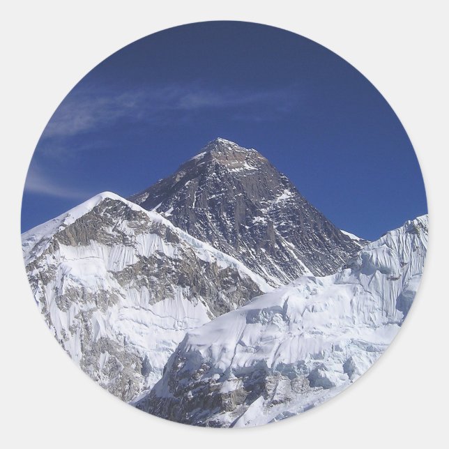 Mount Everest Runt Klistermärke (Framsida)
