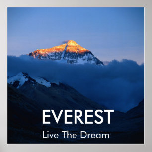 Mount Everest solnedgångaffisch Poster