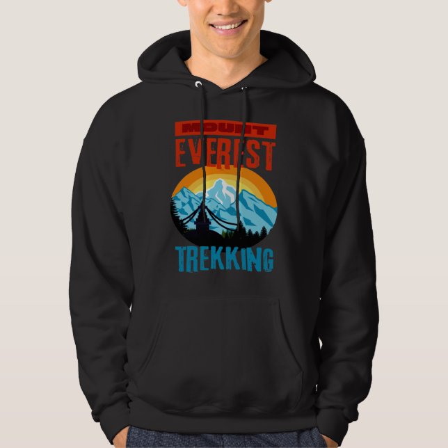 Mount Everest Trekking Mountain Hiker Climb Nepal  Hoodie (Framsida)