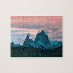 Mount Fitz Roy, Patagonia, Argentina vid dusk Pussel