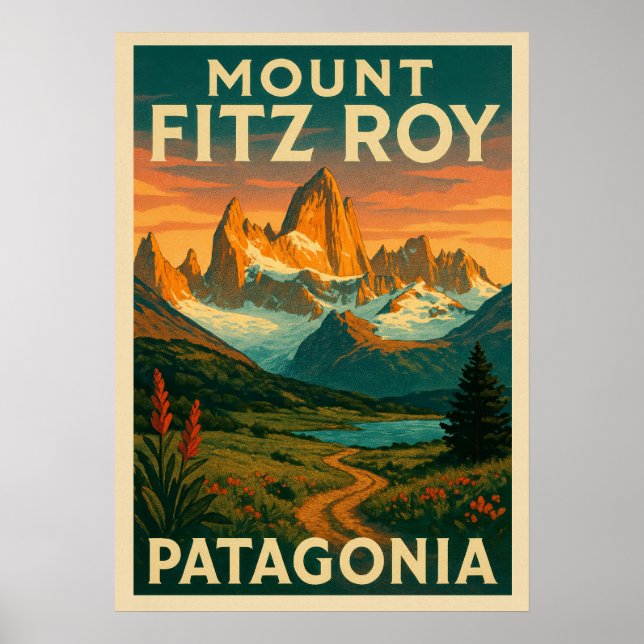 Mount Fitz Roy Patagonia V01 Poster (Framsidan)