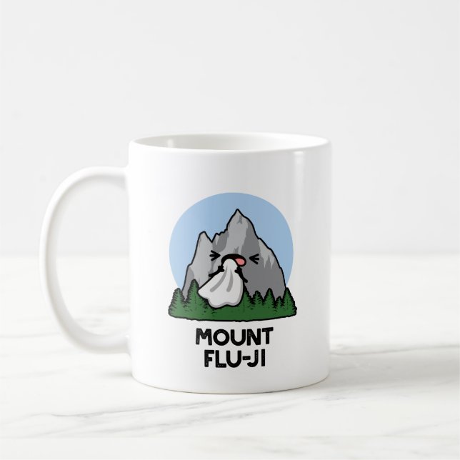 Mount Flu-ji Funny Mountain Pun Kaffemugg (Vänster)