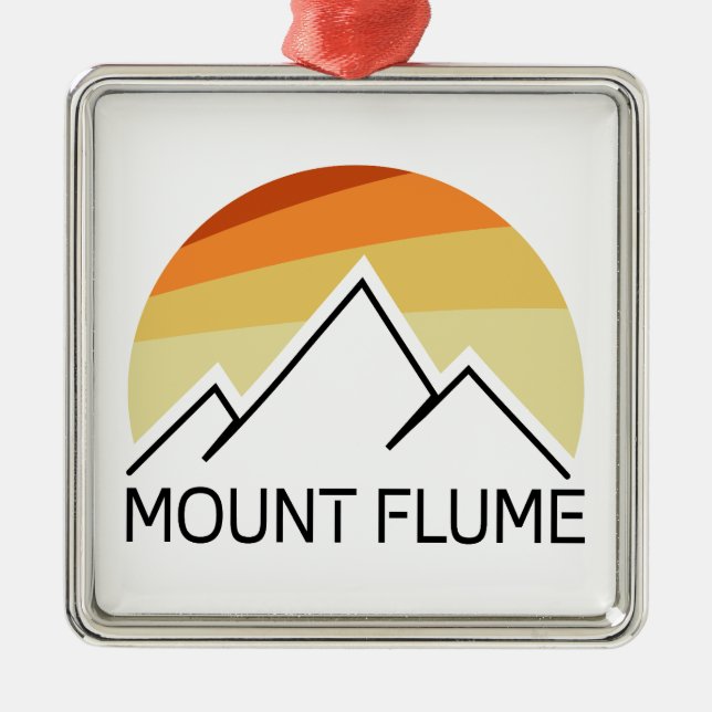 Mount Flume New Hampshire Retro Julgransprydnad Metall (Framsidan)