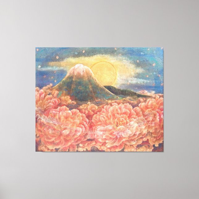 Mount Fuji Dreamscape: Ethereal Canvas Print (Framsida)