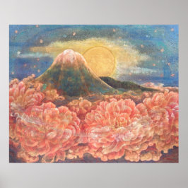 Mount Fuji Dreamscape: Luminous Poster Print