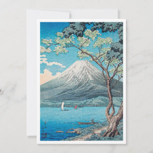 Mount Fuji från Lake Yamanaka tryck av H.Takahashi Inbjudningar