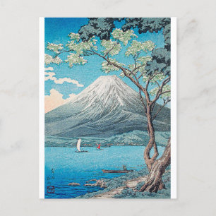 Mount Fuji från Lake Yamanaka tryck av H.Takahashi Vykort