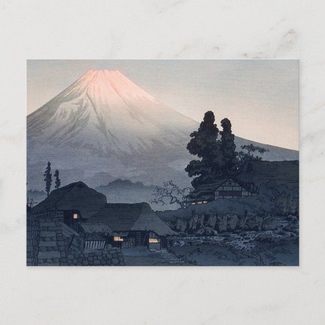 Mount Fuji från Mizukubo (1932) - Takahashi Vykort (Framsida)