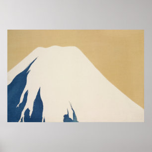 Mount Fuji från Momoyogusa–Blommor Poster