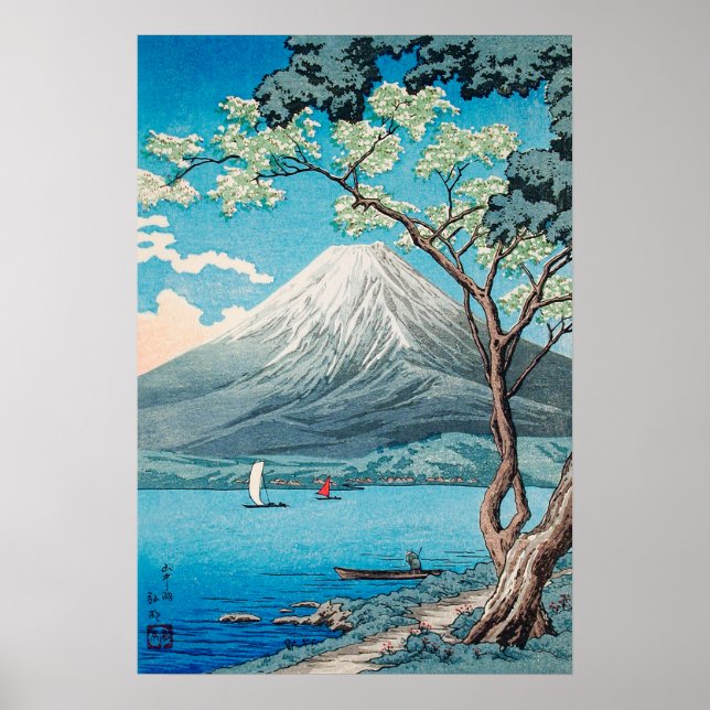 Mount Fuji från sjön Yamanaka  Poster (Framsidan)