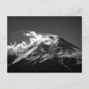 Mount Fuji i svartvitt Vykort