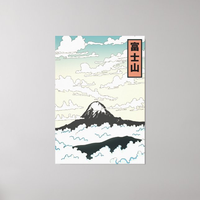 Mount Fuji Japan konstblock. Canvastryck (Framsida)