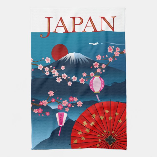 Mount Fuji Japan Resa Affisch Kökshandduk (Vertikal)