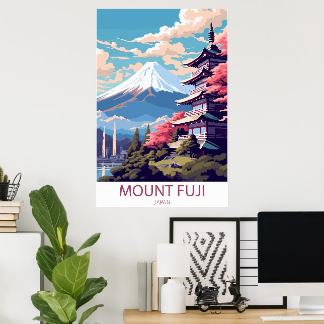 Mount Fuji, Japan Resemurkort för vägg Poster (Hemmakontoret)