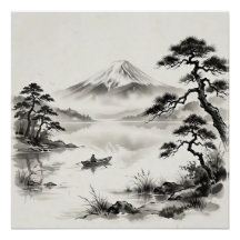 Mount Fuji Japan Tuschlandskap