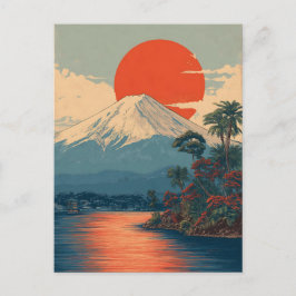Mount Fuji Japan vintage Helg Vykort