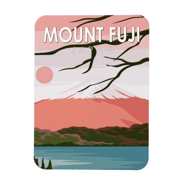 Mount Fuji Japan Vintage Magnet (Vertikal)