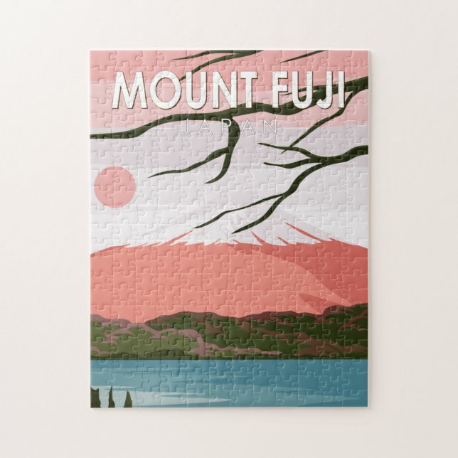 Mount Fuji Japan Vintage Pussel (Vertikal)