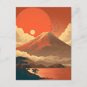 Mount Fuji Japan vintage Vykort