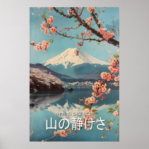 Mount Fuji Körsbärsblomster Konsttryck Yama no Poster