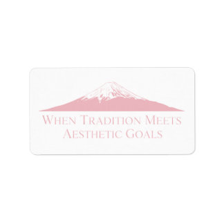 Mount Fuji Minimalist Stickers – Pastel Pink Adressetikett