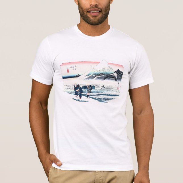 Mount Fuji och risfält Ukiyo-e vid Hiroshige Tee (Framsida)