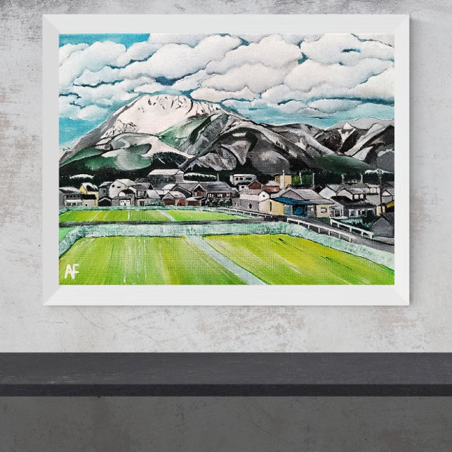 Mount Fuji Painting av Alfred Fox Canvastryck (Not Actual Size)