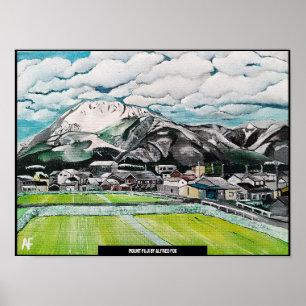 Mount Fuji Painting av Alfred Fox Poster