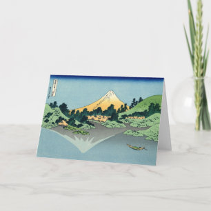 Mount Fuji reflekterar i sjön Kawaguchi, Hokusai Kort