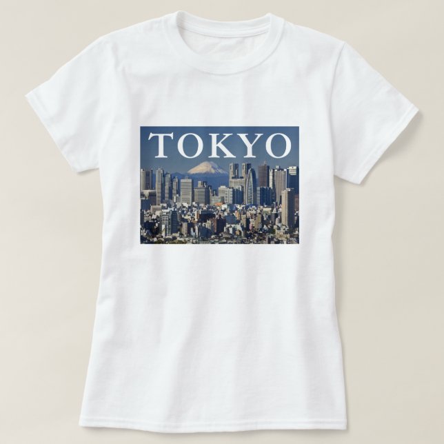 Mount Fuji | Shinjuku District Skyline Tokyo Japan T Shirt (Design framsida)
