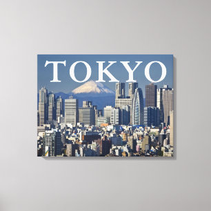 Mount Fuji Shinjuku stadsbild himmel Tokyo Japan Canvastryck