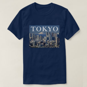 Mount Fuji Shinjuku stadsbild Tokyo Japan T Shirt