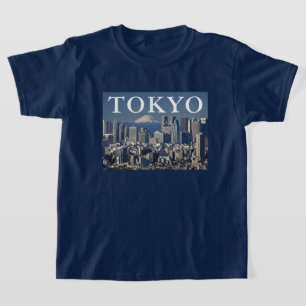 Mount Fuji Shinjuku stadsbild Tokyo Japan T Shirt
