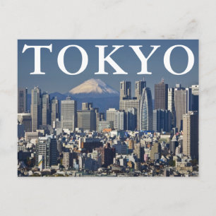Mount Fuji Shinjuku stadsbild Tokyo Japan Vykort