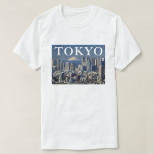 Mount Fuji Shinjuku stadsdistrikt Siluett Tokyo T Shirt