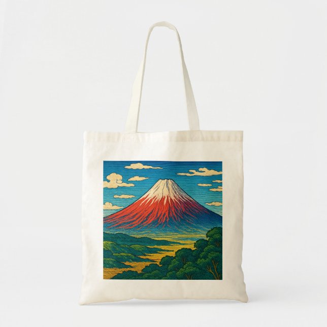 Mount Fuji Tote Bag Tygkasse (Framsidan)