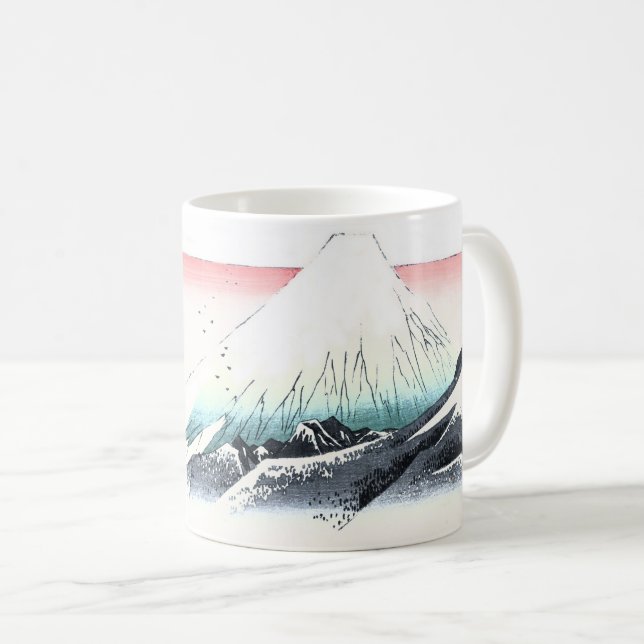 Mount Fuji Ukiyo-e vid Hiroshige Kaffemugg (Framsida höger)
