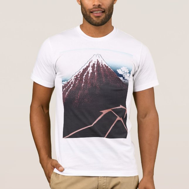 Mount Fuji Ukiyo-e vid Hokusai, japan Tee (Framsida)
