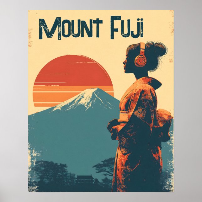 Mount Fuji vintage Poster (Framsidan)