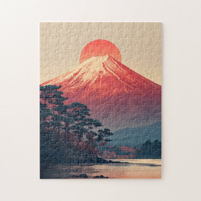 Mount Fuji vintage Pussel (Vertikal)