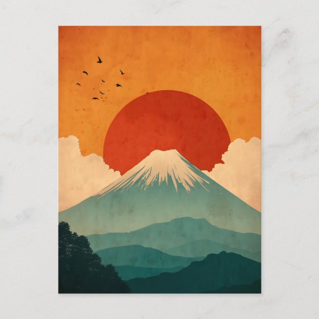 Mount Fuji vintage Vykort (Framsida)