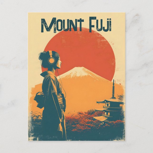 Mount Fuji vintage Vykort (Framsida)