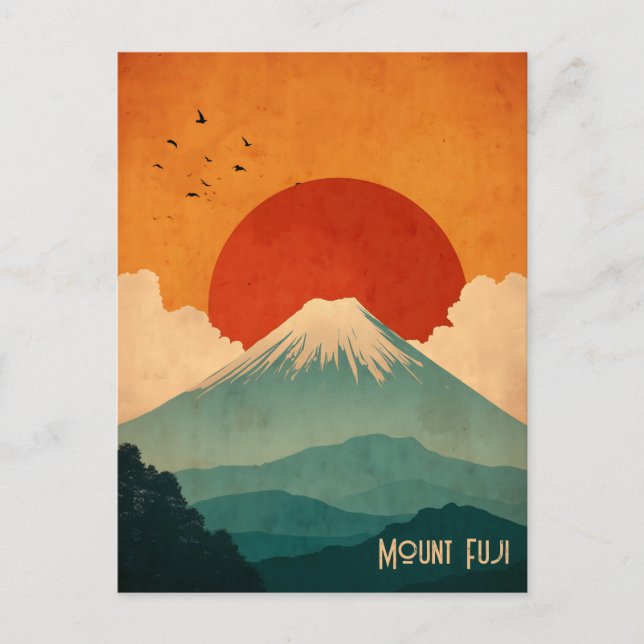 Mount Fuji vintage Vykort (Framsida)
