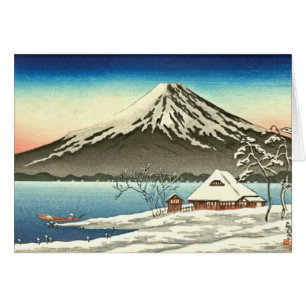 Mount Fuji vinter 1890 Hälsningskort
