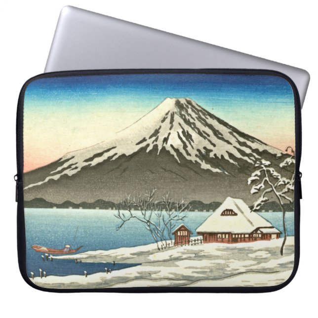 Mount Fuji vinter 1890 Laptop Sleeve (Framsidan)