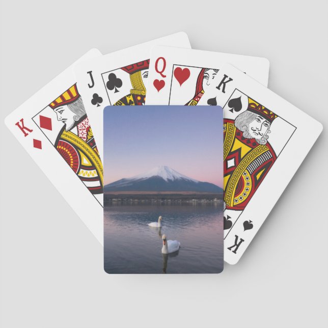 Mount Fuji | Yamanaka sjö med svanar Casinokort (Baksidan)