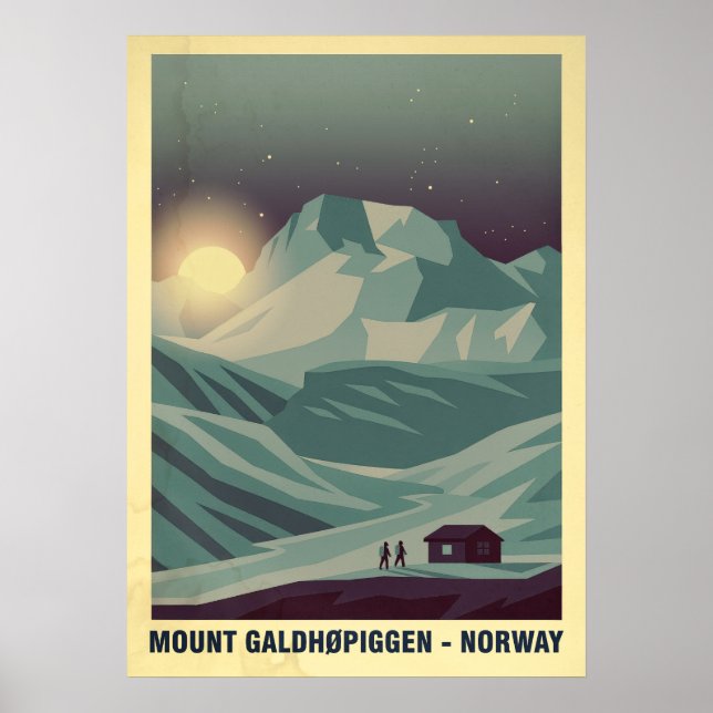 Mount Galdhøpiggen Norge V05 Poster (Framsidan)